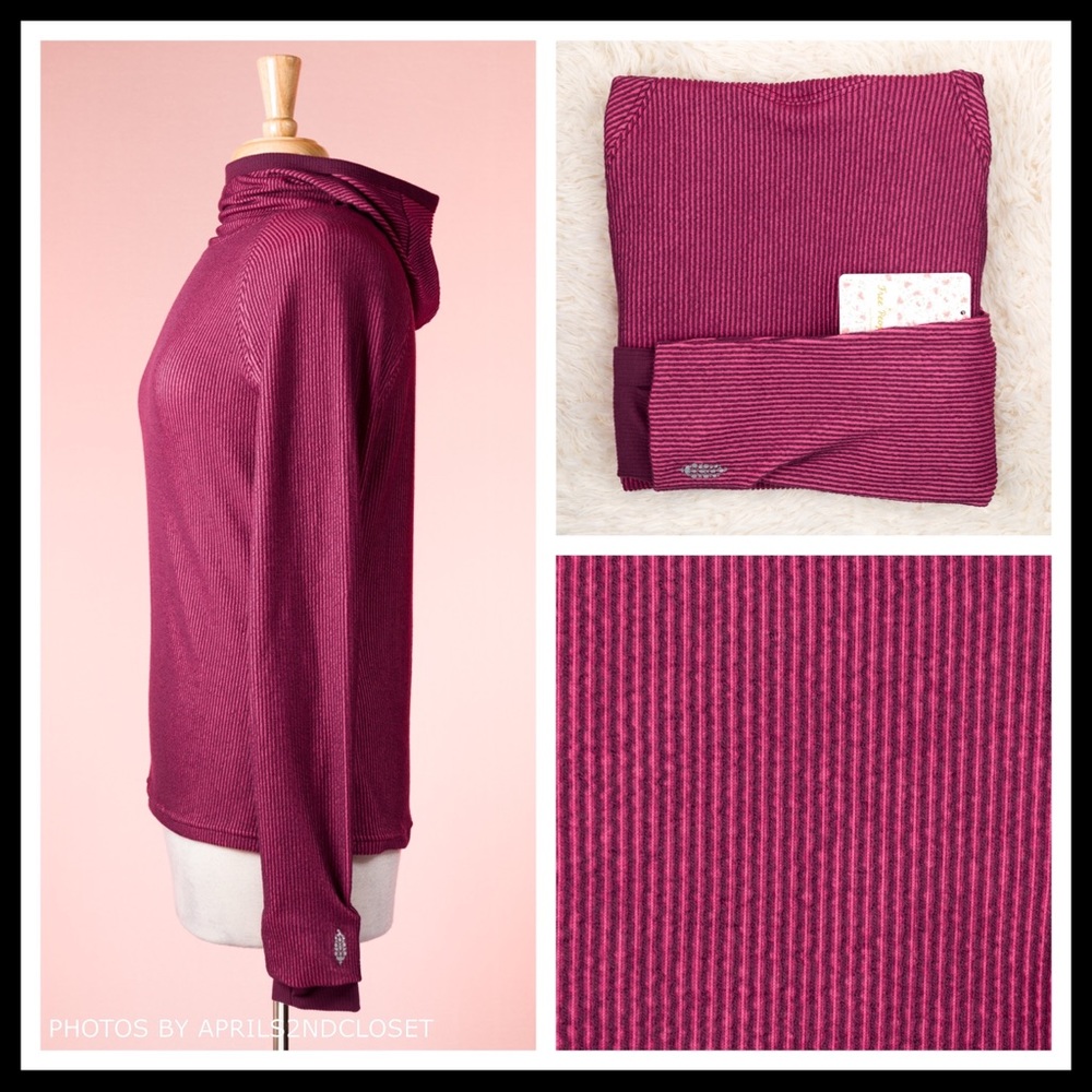 FREE PEOPLE BOHO HOODIE LONG SLEEVES KNIT TOP A2C - Picture 5 of 8